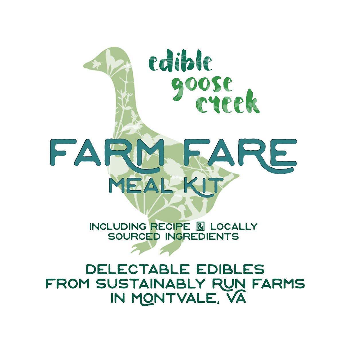 Edible Goose Creek meal kit label