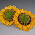 felt sunflower pins