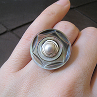 antique button ring
